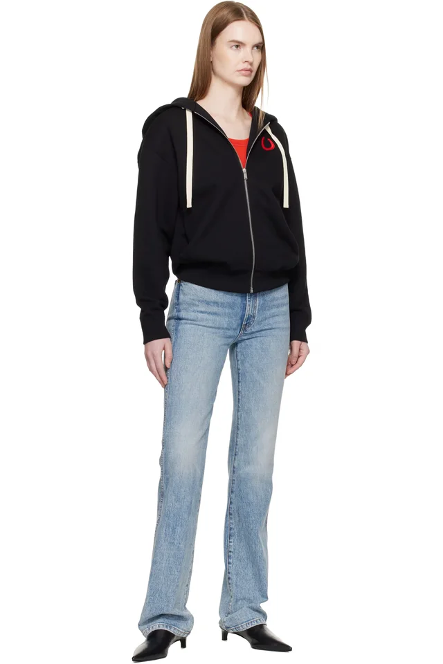 Jil Sander Black Cotton Terry Zip-Up Hoodie, photo 4 of 4 from SSENSE