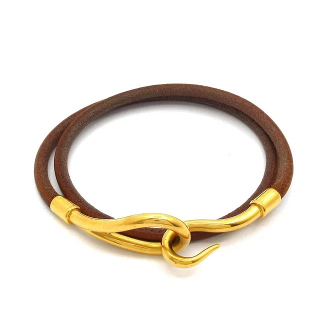 Hermès Bracelet Jumbo Leather Brown Gold in Brown Leather from The Reluxe