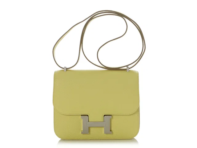 Hermès Limoncello Chèvre Constance Mirror 18 in Goatskin from Ann's Fabulous Finds