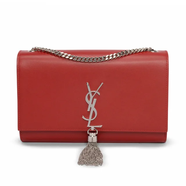 Saint Laurent Medium Kate Tassel Bag in Red Calfskin from Blue Spinach