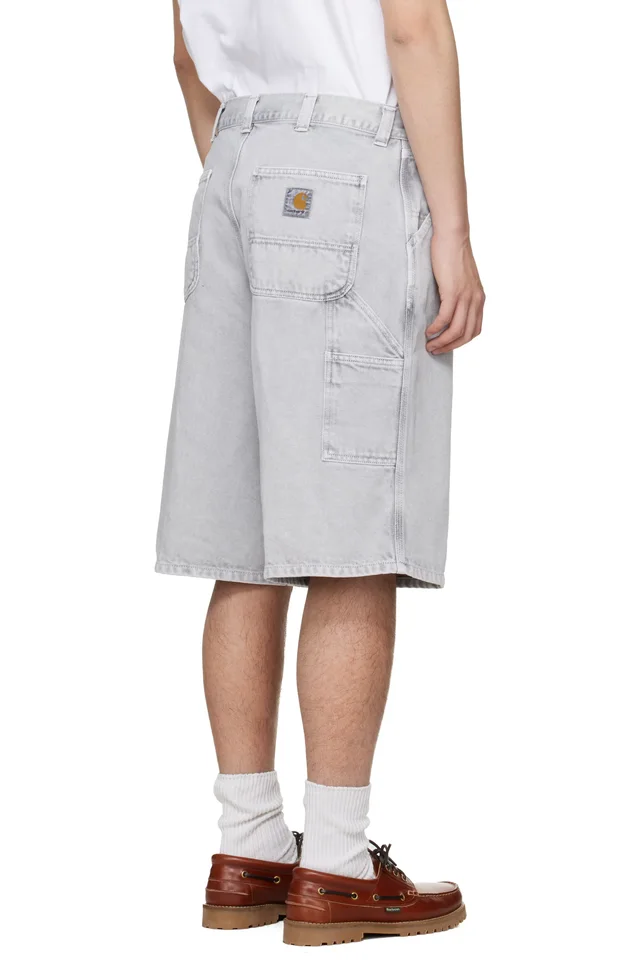 Carhartt Work In Progress Gray OG Single Knee Denim Shorts, photo 3 of 4 from SSENSE