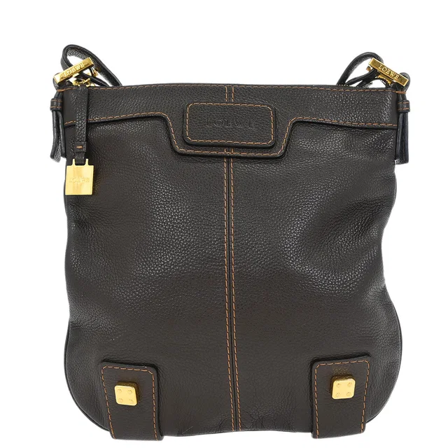 Loewe Brown Leather Shoulder Bag in Brown Leather from AMORE Vintage Tokyo