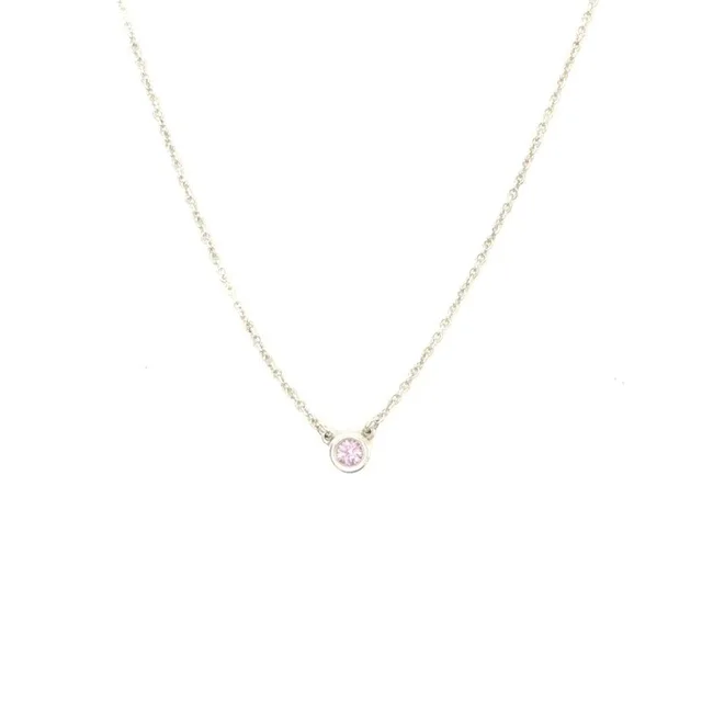 Tiffany & Co. Pink Sapphire by the Yard Silver Necklace in Pink from A Retro Tale
