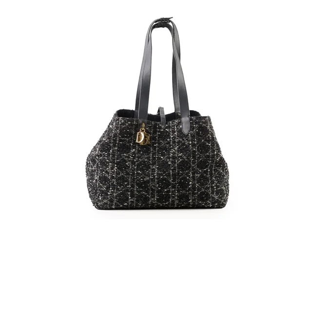 Dior Large TouJours Bag Black Tweed in Black Tweed from The Purse Affair