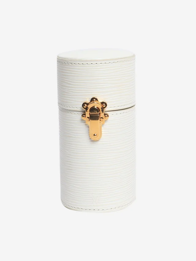 Louis Vuitton White 200ml travel case in White Leather from Sign of the Times