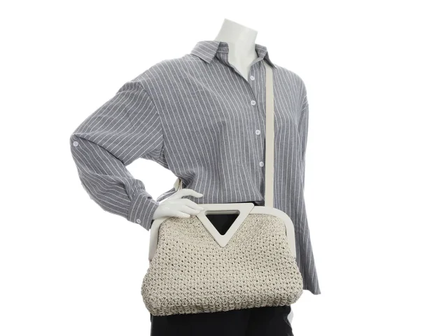 Bottega Veneta White Rubber Crochet The Point Bag in White Woven leather from Ann's Fabulous Finds, photo 9 of 9