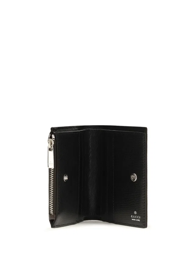 Gucci Gg Fabric With Plaque Wallet — Brown in Brown Leather from HEWI