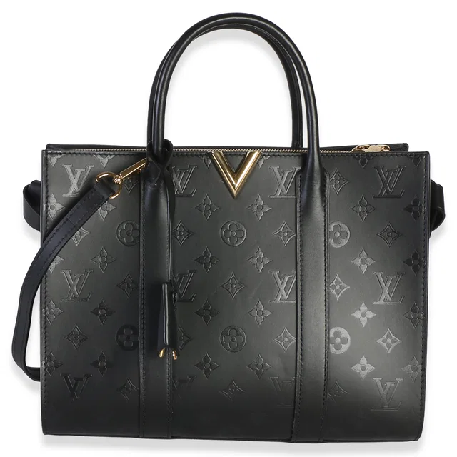 Louis Vuitton Black Monogram Cuir Plume Very Tote MM in Black Coated canvas from myGemma