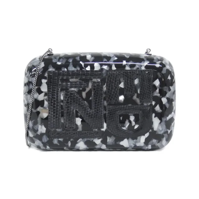 Fendi 8BP030 XUB Bag in BLACK+WHITE / SILVER metal fittings plexi from KOMEHYO