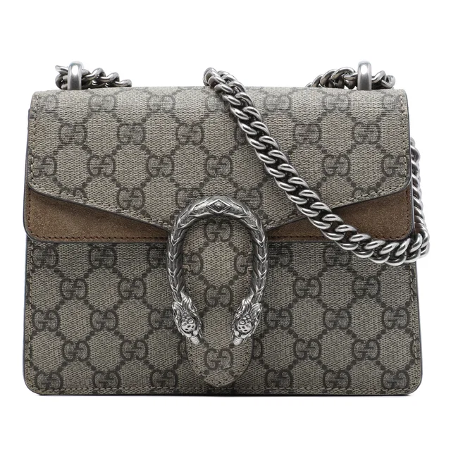 Beige Gucci Small GG Supreme Dionysus Crossbody in Beige Suede from Designer Revival