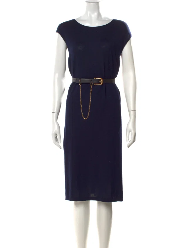 Alexander McQueen Vintage Knee-Length Dress in blue Leather from The RealReal