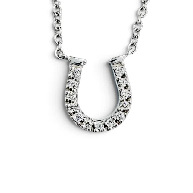 Tiffany & Co. Metro Horseshoe Diamond Necklace 750 White Gold in White from The Reluxe