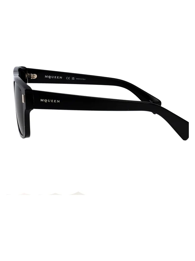 Alexander McQueen Am0550s Sculpted Black Acetate Sunglasses in Black from HEWI, photo 2 of 2