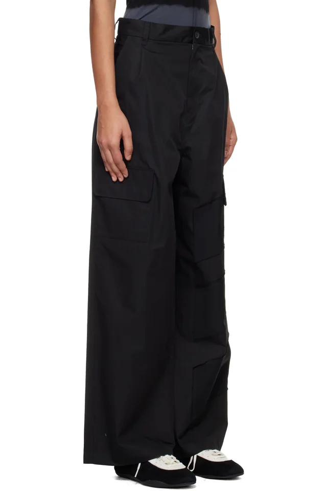Y-3 Black Wide Cargo Pants, photo 2 of 4 from SSENSE