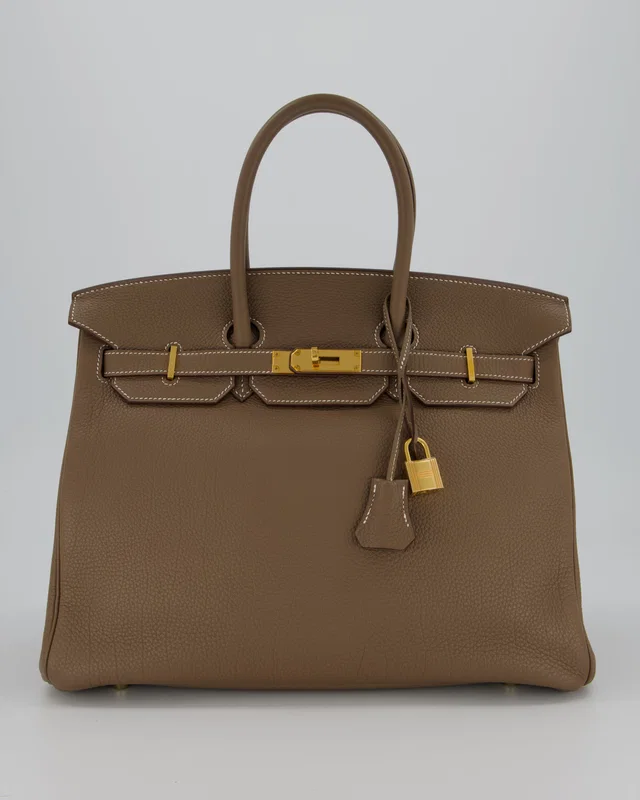 Hermès Birkin 35 Retourne Bag in Taupe Togo leather from Sellier