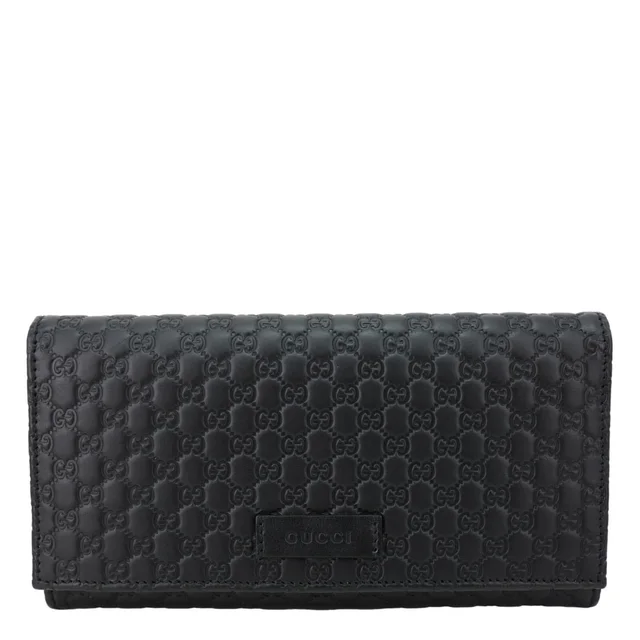 Gucci Microguccissima GG Leather Long Wallet 449396 Black in Black Leather from Dallas Designer Handbags
