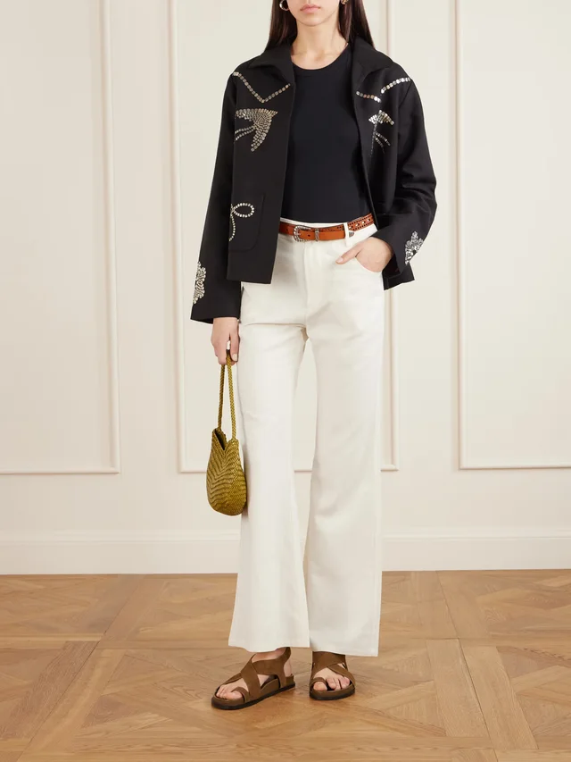 ALIX OF BOHEMIA Bunny silk-twill flared pants in White, photo 2 of 2 from NET-A-PORTER (Canada)