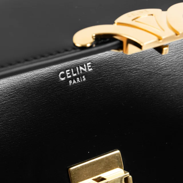 Celine Shiny Calfskin Claude Chain Shoulder Bag in Black Calfskin from Labellov, photo 7 of 8