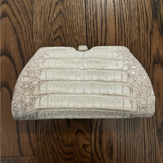 Judith Leiber Cream Clutch in White Crocodile from Poshmark, photo 1 of 1