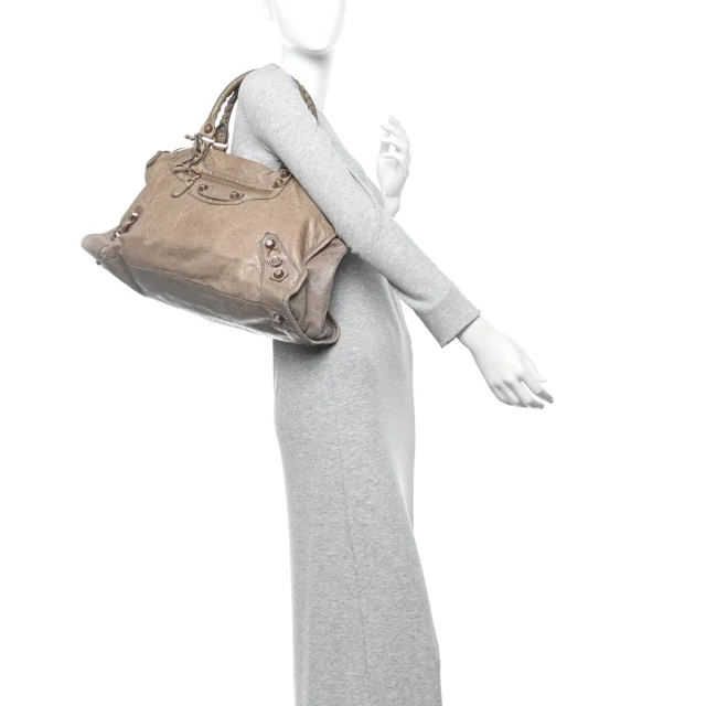 Balenciaga Agneau Giant 12 Rose Gold Hardware Work Gris Poivre in Grey Lambskin from FASHIONPHILE, photo 2 of 14