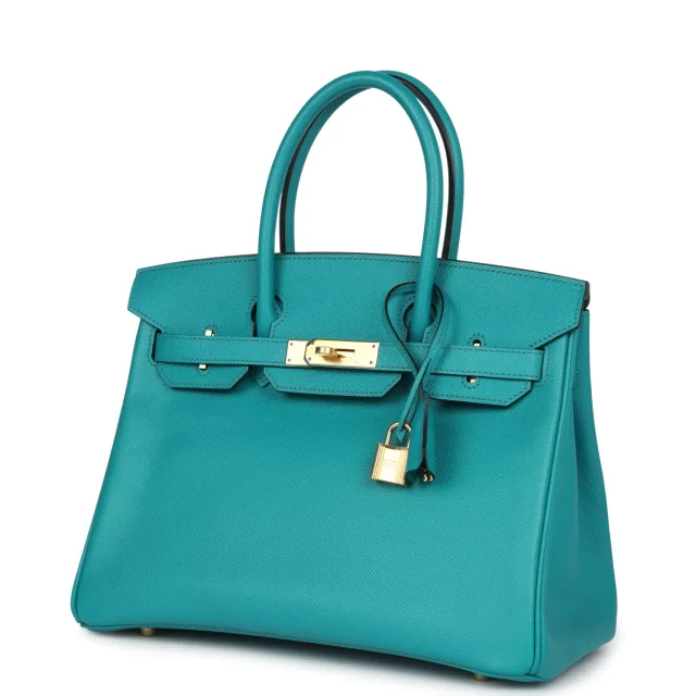 Hermès Birkin 30 Bleu Paon Epsom Gold Hardware in Blue Epsom leather from Madison Avenue Couture, photo 5 of 9