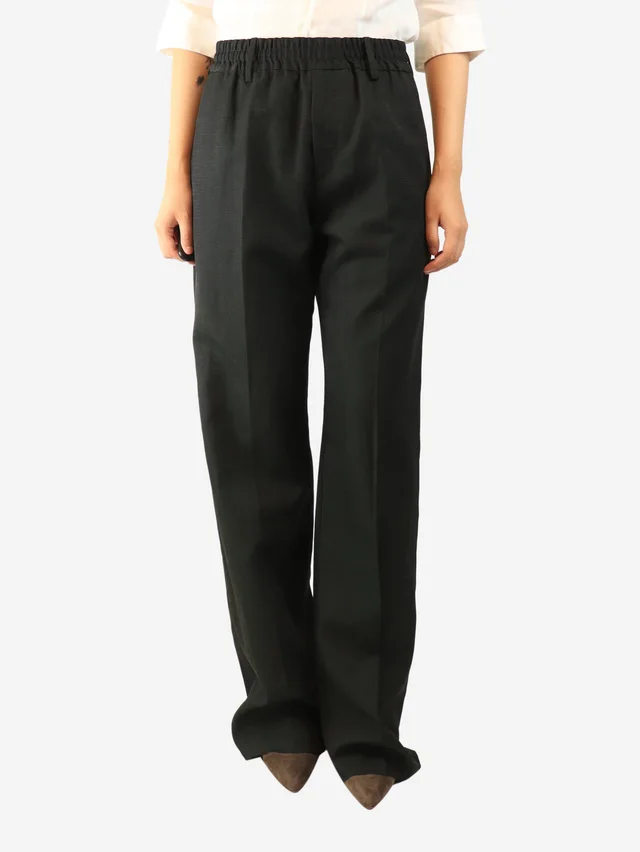 Burberry Black elasticated wool-blend trousers - size S in Black Wool from Sign of the Times