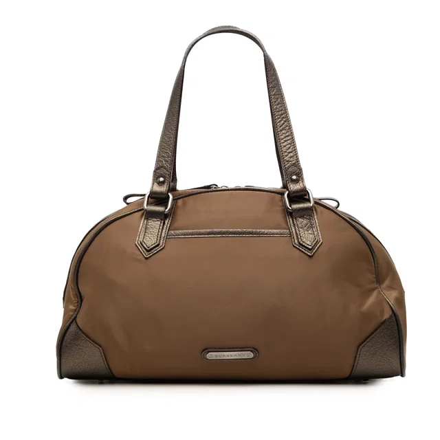 Brown Burberry Nylon Handbag in Brown Nylon from Designer Revival