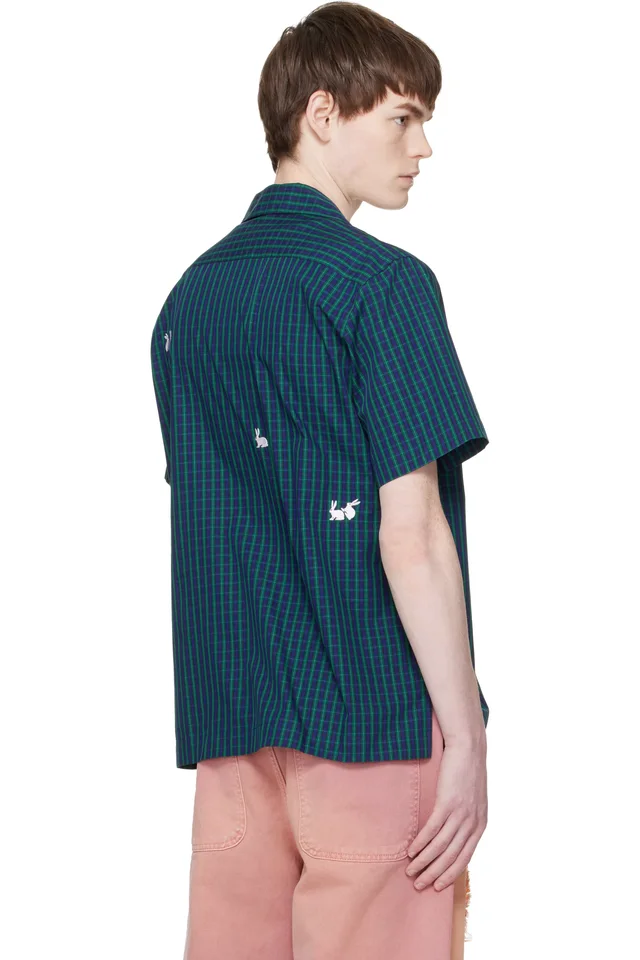 Carne Bollente Blue 'Check Me Out' Shirt, photo 3 of 4 from SSENSE