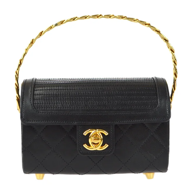 Chanel 1986-1988 Chain Top Handle Bag Lambskin in Lambskin from AMORE Vintage Tokyo