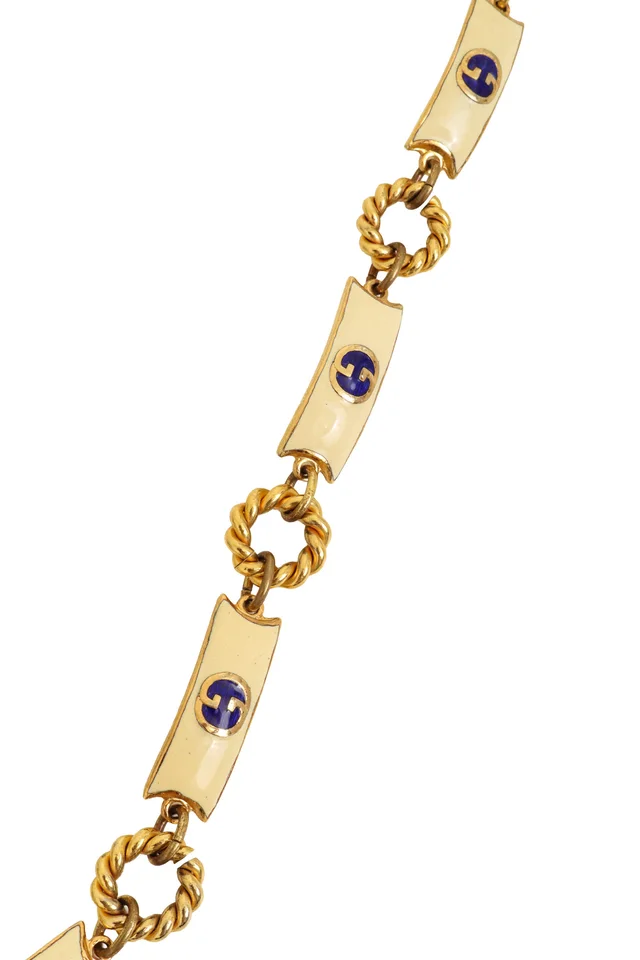 Gucci Enamel Monogram Chain Belt from Recess LA, photo 2 of 2