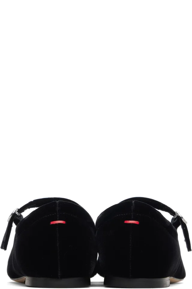 Aeyde Black Uma Velvet Mary-Jane Flats, photo 2 of 2 from SSENSE