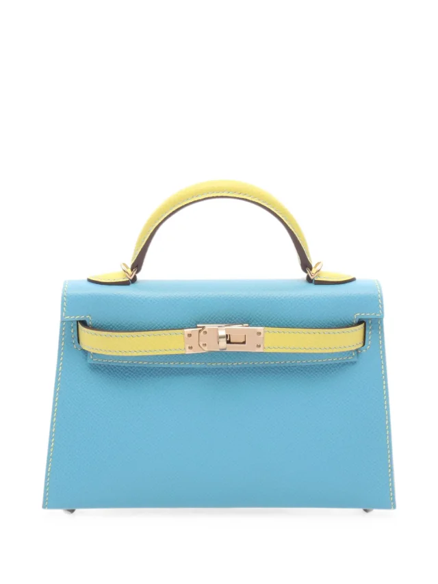 Hermès Pre-Owned 2010s Mini Kelly 2 two-way Shoulder Bag | Blue | FARFETCH in Blue Calfskin from Farfetch