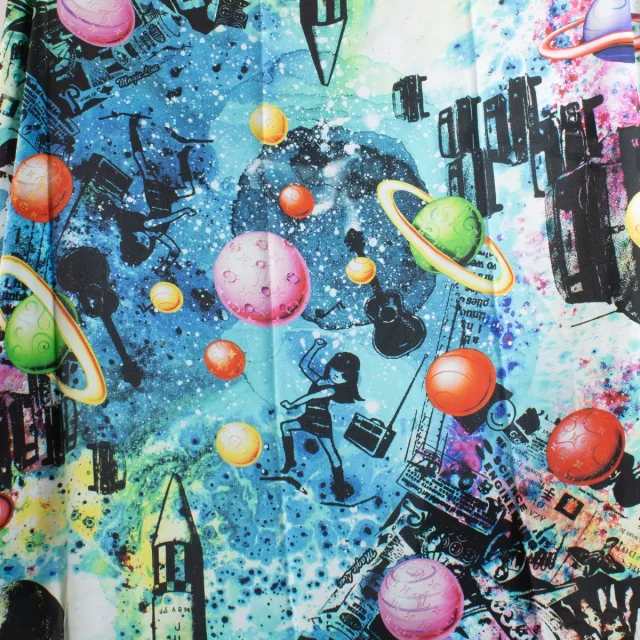 Louis Vuitton Kenny Sharf Pop Cosmic Silk 140 Shawl in Silk from Labellov, photo 2 of 2