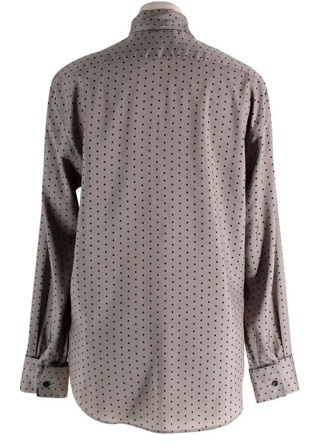 Dior Grey Polka Dot Silk Blouse in Grey Silk from HEWI, photo 2 of 2