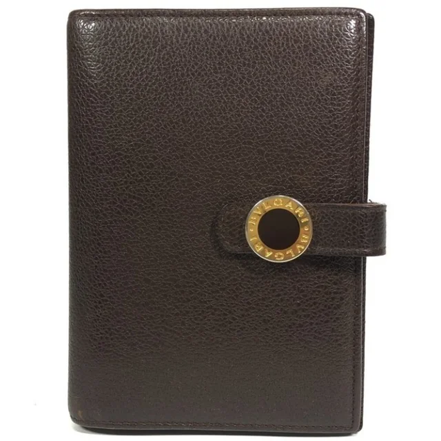 notebook cover, Bulgari, brown leather, men's and women's, 6-ring binder in Brown Leather from Elady