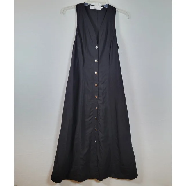 Proenza Schouler Womens Rumbled Snap Tank Midi Dress Size 4 Black Minimalist in black Woven leather from Poshmark
