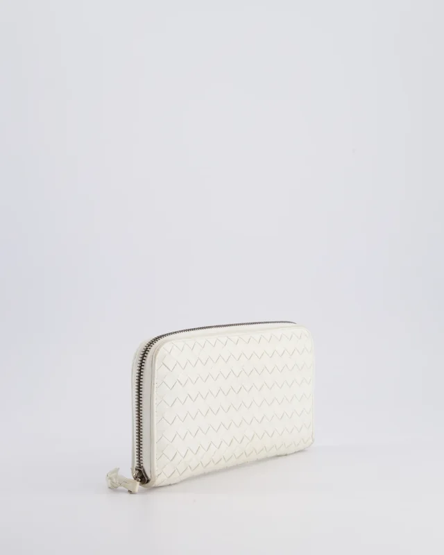 Bottega Veneta Intrecciato Wallet in White Woven leather from Sellier, photo 2 of 12