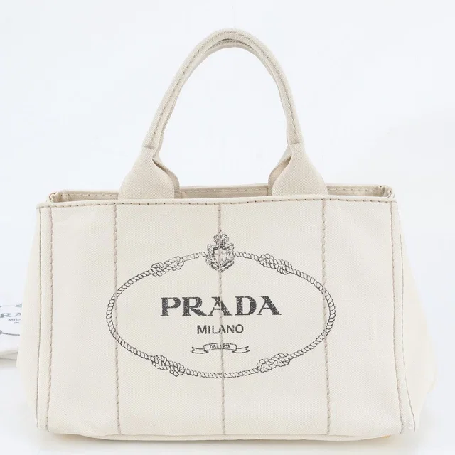 Prada Canapa Triangle Logo Tote Bag Shoulder from The Reluxe