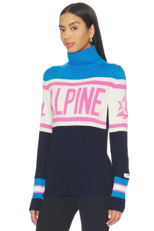 Perfect Moment Womens Alpine Sweater in Liquid Blue & Dark Blue, photo 3 of 5 from REVOLVE (Canada)