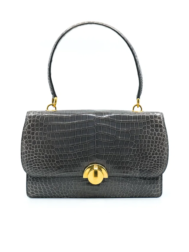 Hermès Crocodile Top Handle Bag in Crocodile from Arcade Vintage