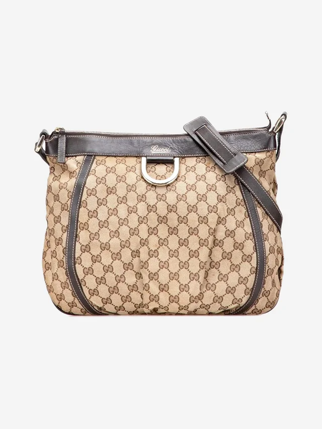 Gucci Brown Abbey GG canvas shoulder bag in Brown Canvas from Sign of the Times