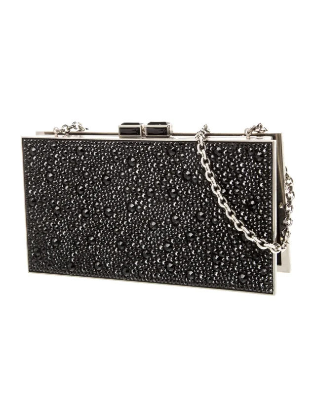 Judith Leiber Crystal Minaudière in black Leather from The RealReal, photo 3 of 6