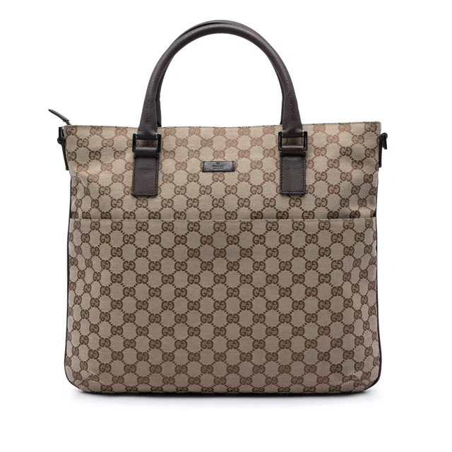 Beige Gucci GG Canvas Satchel in Beige Canvas from Designer Revival