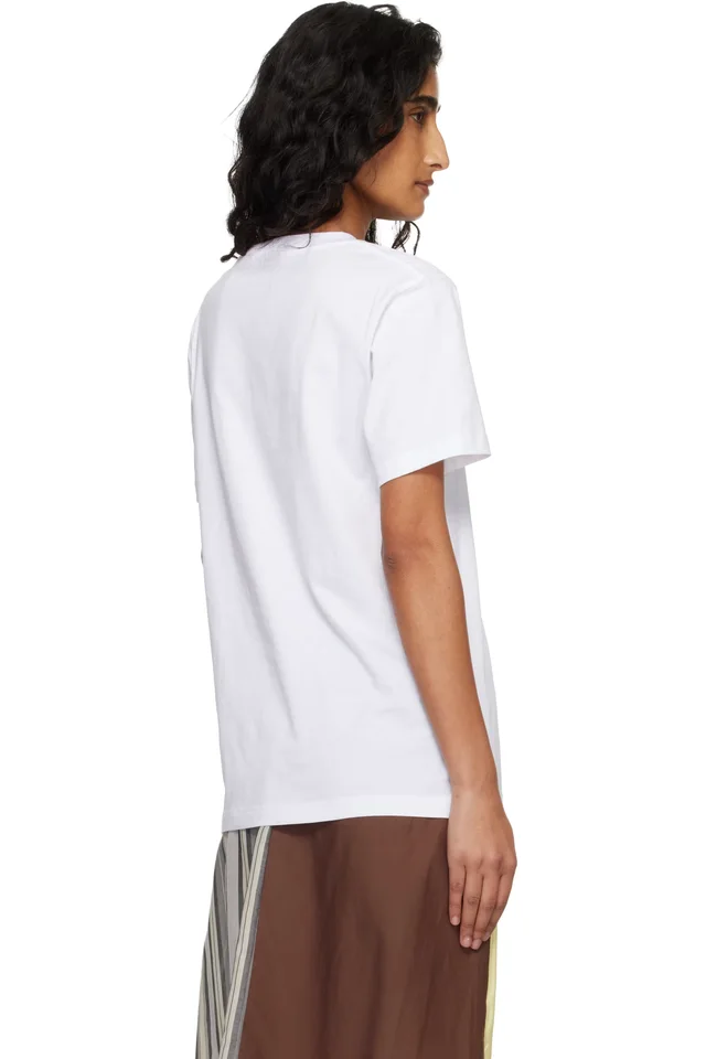 White Marni Logo Flock Fluffy Cat Jersey T-shirt, photo 3 of 4 from SSENSE