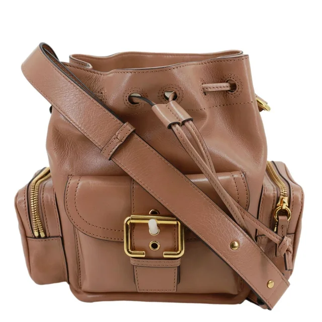 Chloé Camera Bucket Smooth Leather Shoulder Bag Peach in Leather from Dallas Designer Handbags