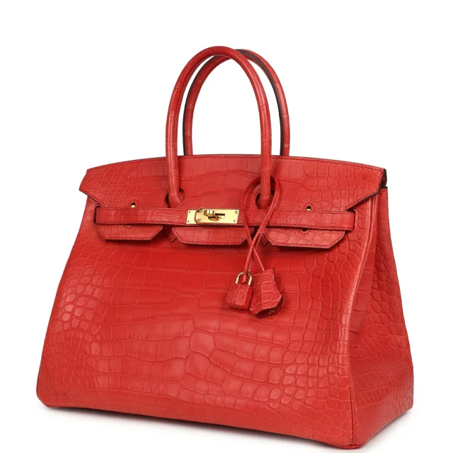 Hermès Birkin 35 Geranium Matte Alligator Gold Hardware in Crocodile from Madison Avenue Couture, photo 5 of 9