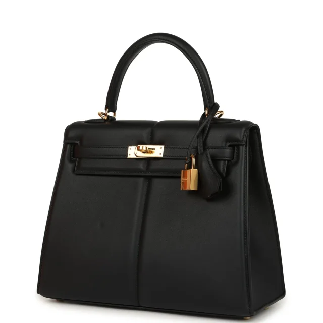 Hermès Padded Kelly Sellier 25 Black Swift Gold Hardware in Black Swift leather from Madison Avenue Couture, photo 5 of 9