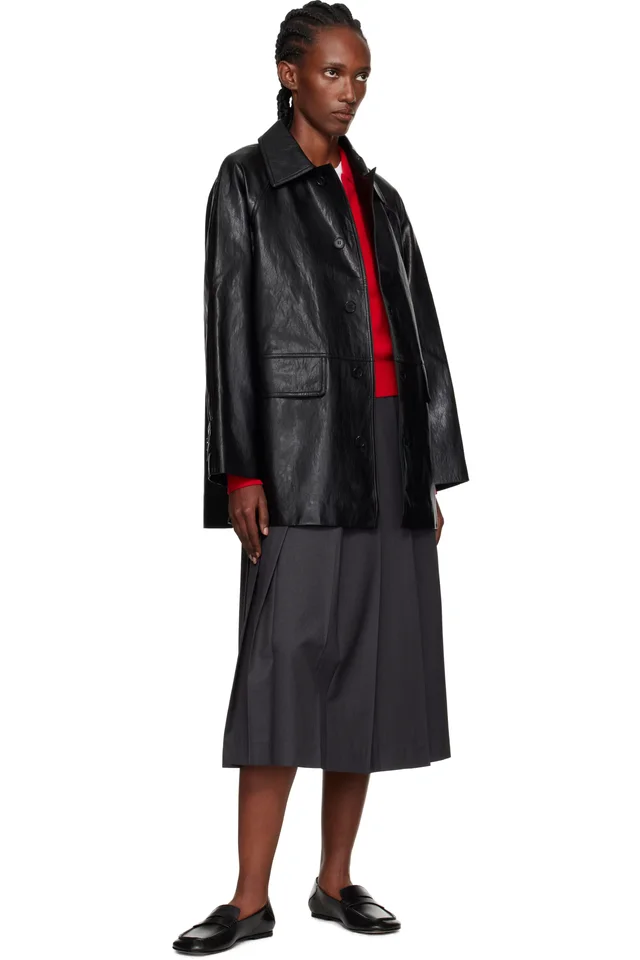 Dunst Black Lily Faux-Leather Half Jacket, photo 4 of 4 from SSENSE
