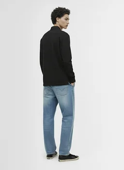 Stone Island Long-sleeve polo shirt with ribbed collar in 0% Cotton, photo 3 of 5 from LUISAVIAROMA
