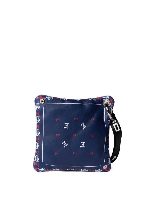 Etro Paisley Print Logo Wallet — Navy Leather in Navy Leather from HEWI